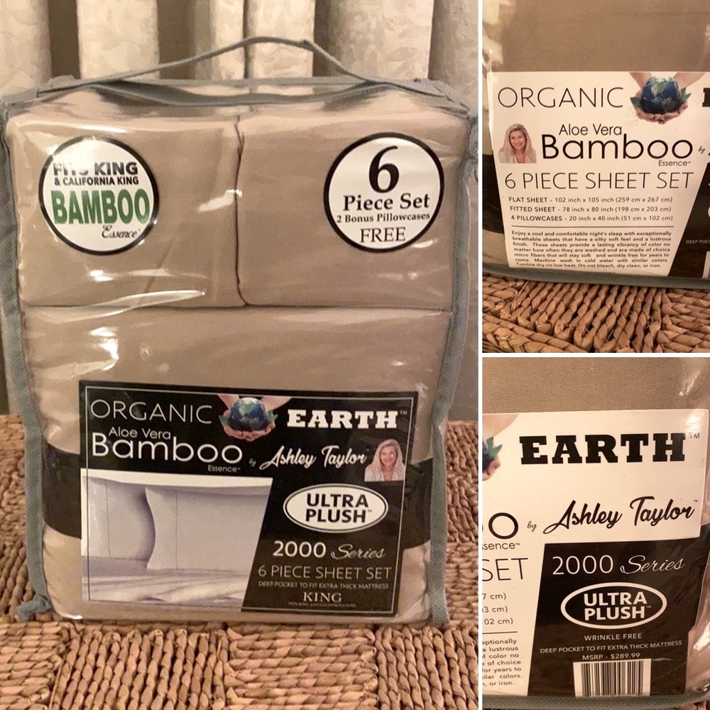 6 Piece California King Sheet Set Organic Bamboo